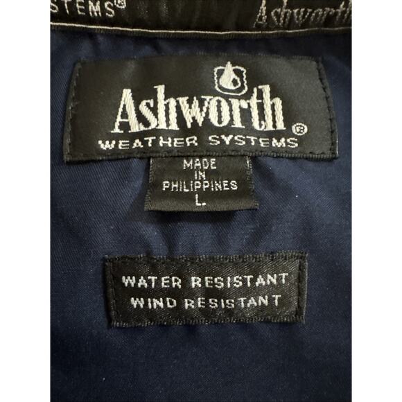 Ashworth Windbreaker Golf Vest Men's L Sleeveless Pockets V-neck Blue - Picture 3 of 6